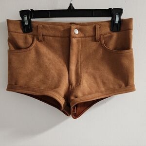 Fashion Nova Faux Suede Shorts, Size S/M